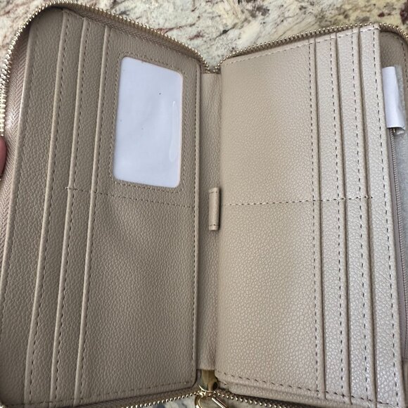 Steve Madden Zip Around Logo Wallet Taupe- Brand New - Picture 5 of 5